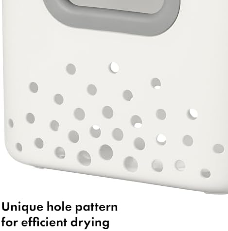 OXO Tot Stand Up Bath Toy Storage Organizer, 7.1 L, Large Capacity Bin for Baby Bath Essentials - Gray