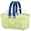 JiatuA Plastic Storage Basket with Handle Portable Shower Caddy Tote Organizer Basket Bin for Bathroom Kitchen Dorm Room Bedroom, Green