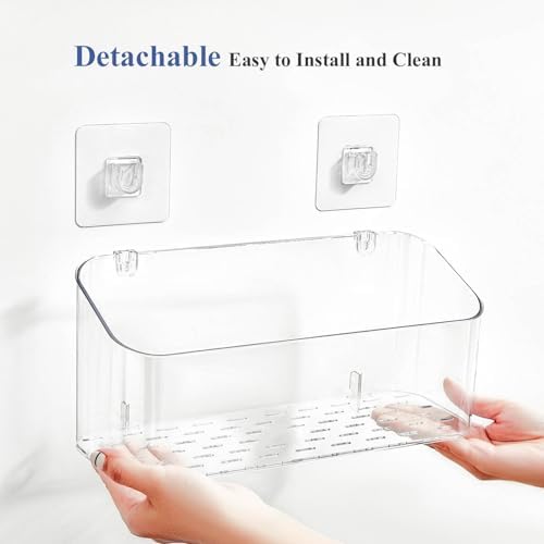 Bath Toy Storage Holder, 2 Pack Clear Bathtub Shower Caddy Shower Organizer