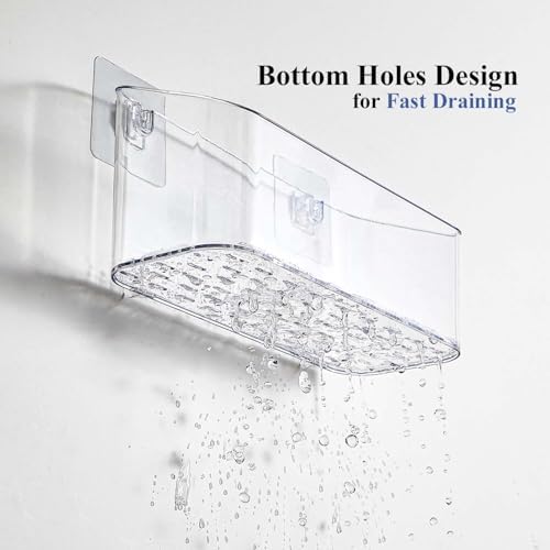 Bath Toy Storage Holder, 2 Pack Clear Bathtub Shower Caddy Shower Organizer