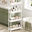 SPACEKEEPER Slim Rolling Storage Cart, 4 Tier Bathroom Cart Organizer,White