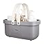 JiatuA Plastic Storage Basket with Handle Portable Shower Caddy Tote Organizer Basket Bin for Bathroom Kitchen Dorm Room Bedroom, Green