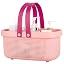 JiatuA Plastic Storage Basket with Handle Portable Shower Caddy Tote Organizer Basket Bin for Bathroom Kitchen Dorm Room Bedroom, Green