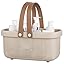 JiatuA Plastic Storage Basket with Handle Portable Shower Caddy Tote Organizer Basket Bin for Bathroom Kitchen Dorm Room Bedroom, Green