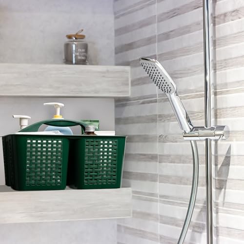 Tiawudi Portable Shower Caddy, Caddy Organizer with Handle, Plastic Shower Basket Hold Soap, Shampoo, Hair Supplies and Beauty Products, Cleaning Supplies Organizer for Home, Dorm, Shelf and Cabinet