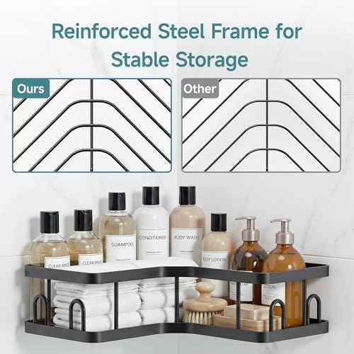 Veken Large Capacity Corner Shower Caddy 6-Pack, Advanced Rustproof Design