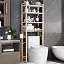 Kalrin Over-The-Toilet Storage Rack, 4-Tier Bathroom Organizer Shelf Over Toilet with Adjustable Shelf and Basket, Freestanding Space Saver Bathroom Shelves Above Toilet for Room (Vintage Brown)