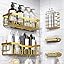 EUDELE Adhesive Shower Caddy, 5 Pack Rustproof Stainless Steel Bath Organizers With Large Capacity, No Drilling Shelves for Bathroom Storage & Home Decor