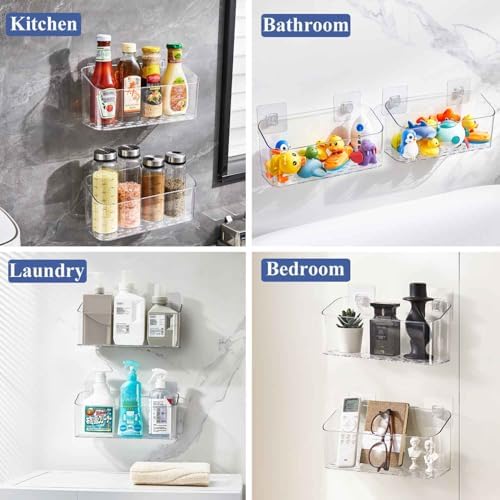 Bath Toy Storage Holder, 2 Pack Clear Bathtub Shower Caddy Shower Organizer