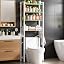 Kalrin Over-The-Toilet Storage Rack, 4-Tier Bathroom Organizer Shelf Over Toilet with Adjustable Shelf and Basket, Freestanding Space Saver Bathroom Shelves Above Toilet for Room (Vintage Brown)