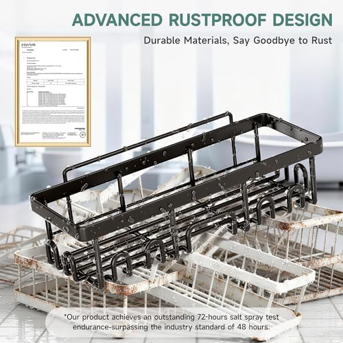Veken Shower Caddy 5-Pack, Bathroom Organizers and Storage Shelves, Black