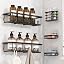 5 Pack Adhesive Bathroom Holders & Dispensers for Kids & Adults, Black