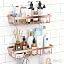 Moforoco Shower Caddy Shelf Organizer Rack, Self Adhesive Black Bathroom Shelves Basket, Home Farmhouse Wall Inside Organization and Storage Decor Rv Accessories, First Camper Apartment Essentials