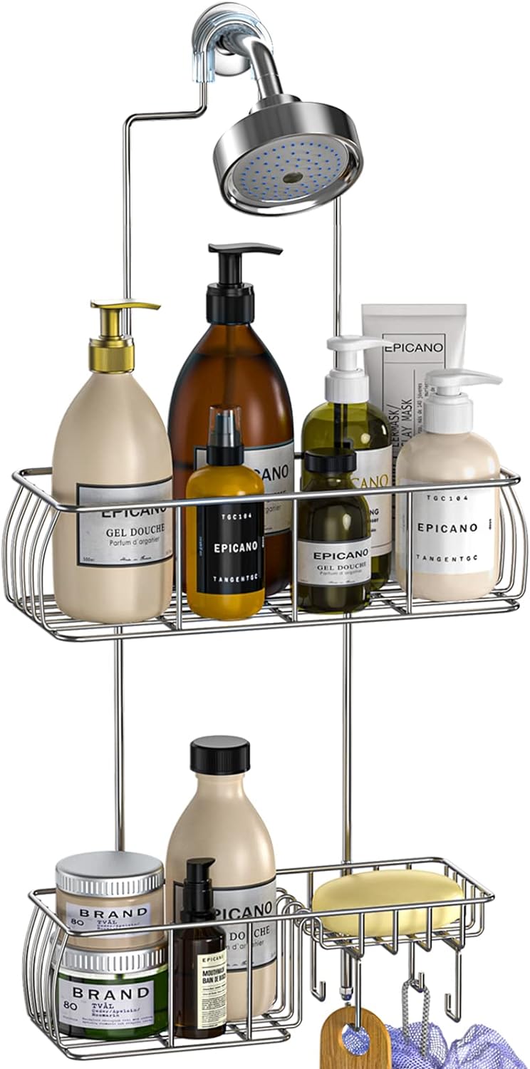 Epicano Shower Caddy Hanging,Large Capacity Shower Organizer,Black