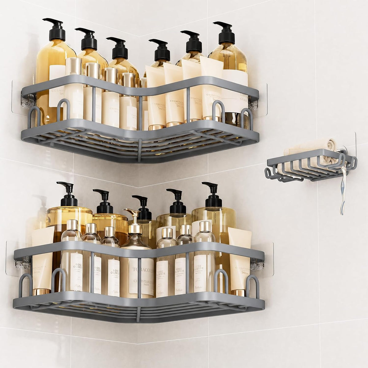 Veken Large Capacity Corner Shower Caddy 6-Pack, Advanced Rustproof Design