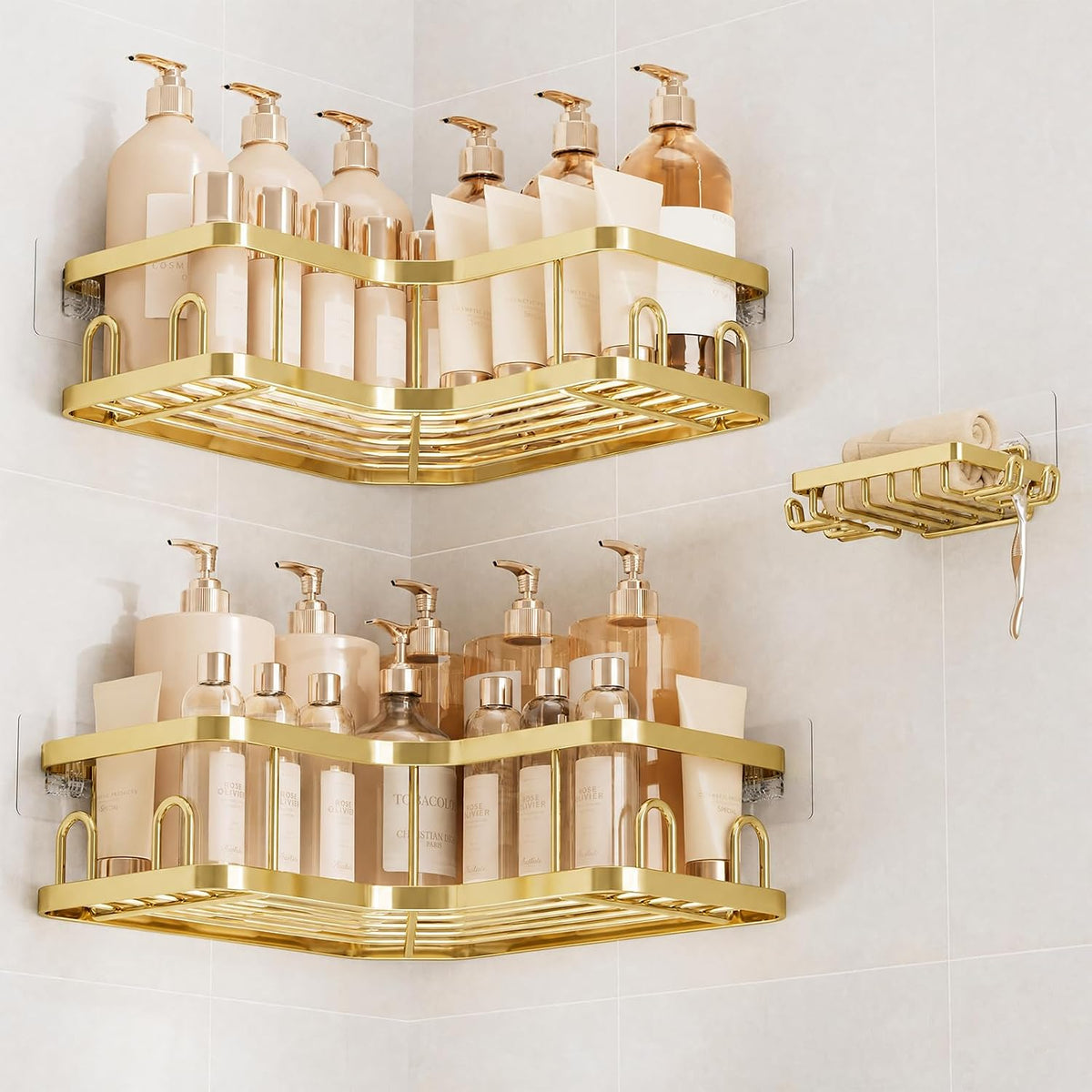 Veken Large Capacity Corner Shower Caddy 6-Pack, Advanced Rustproof Design