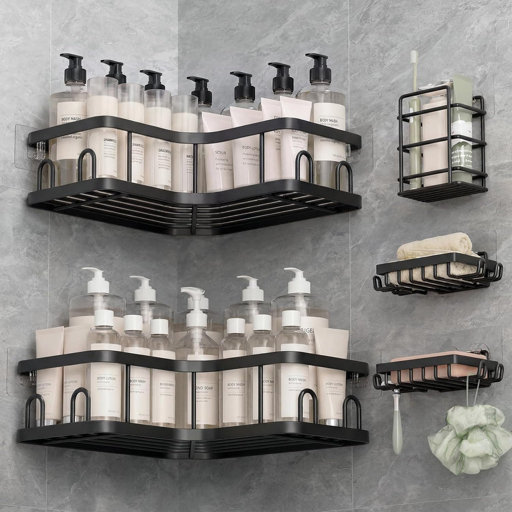Veken Large Capacity Corner Shower Caddy 6-Pack, Advanced Rustproof Design