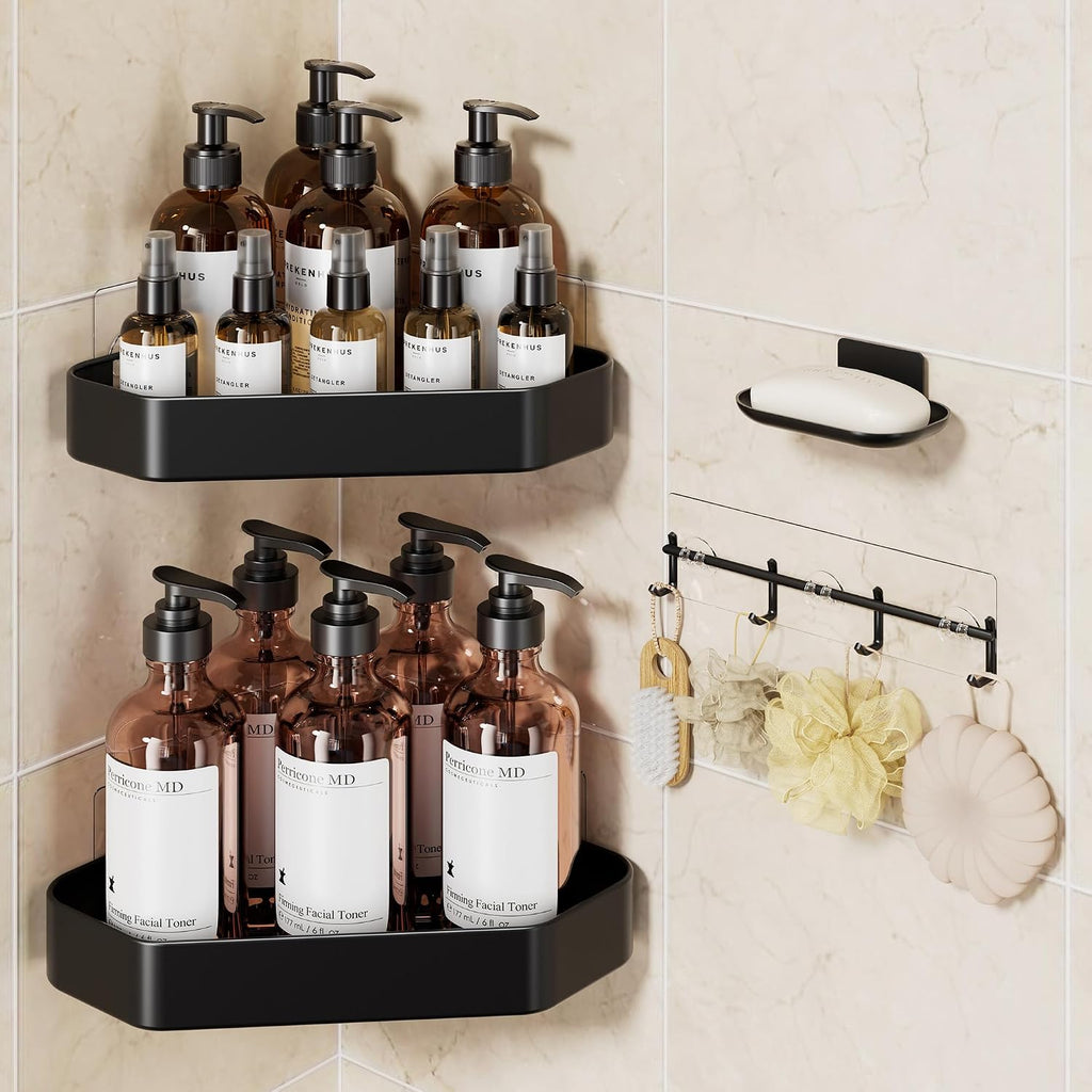 Veken Large Capacity Corner Shower Caddy 6-Pack, Advanced Rustproof Design