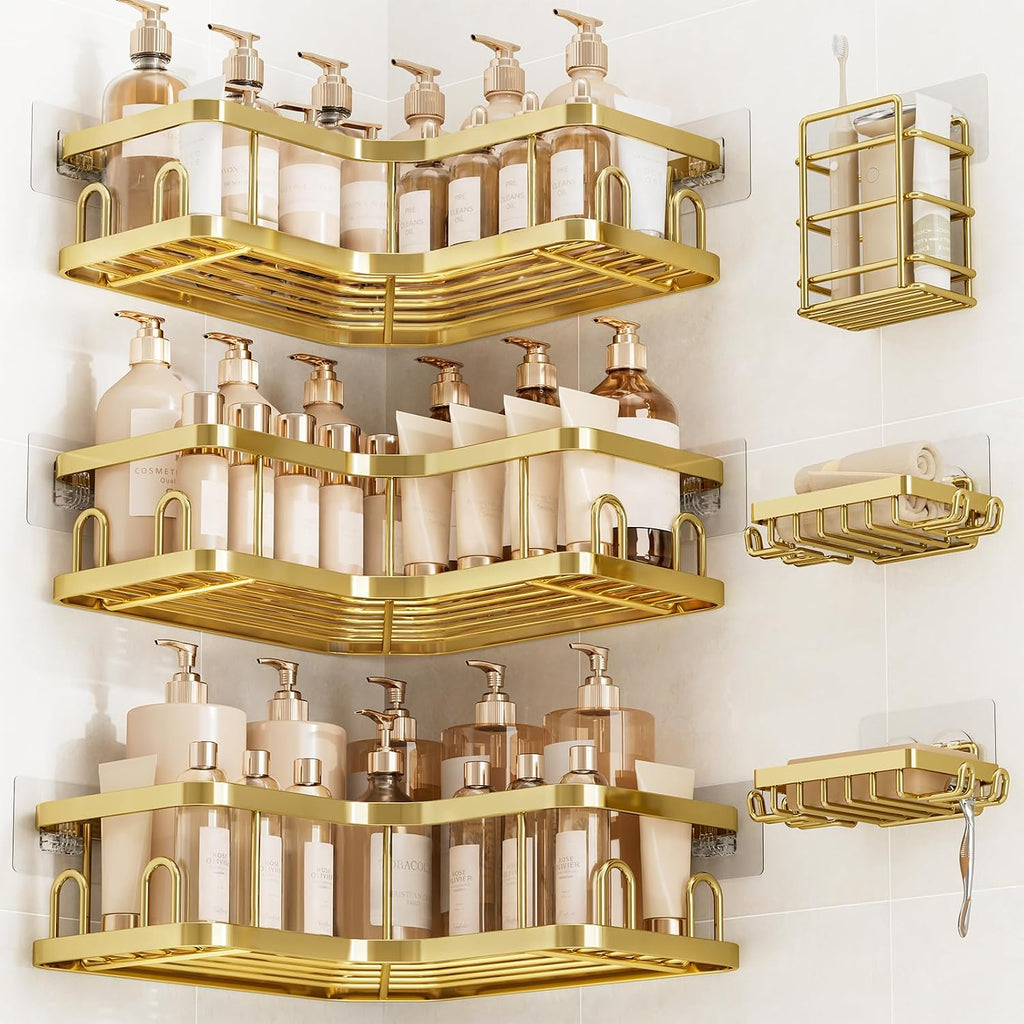 Veken Large Capacity Corner Shower Caddy 6-Pack, Advanced Rustproof Design