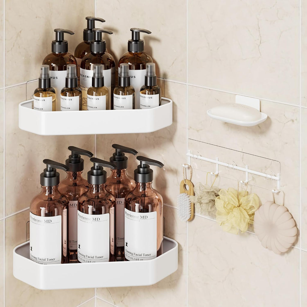 Veken Large Capacity Corner Shower Caddy 6-Pack, Advanced Rustproof Design