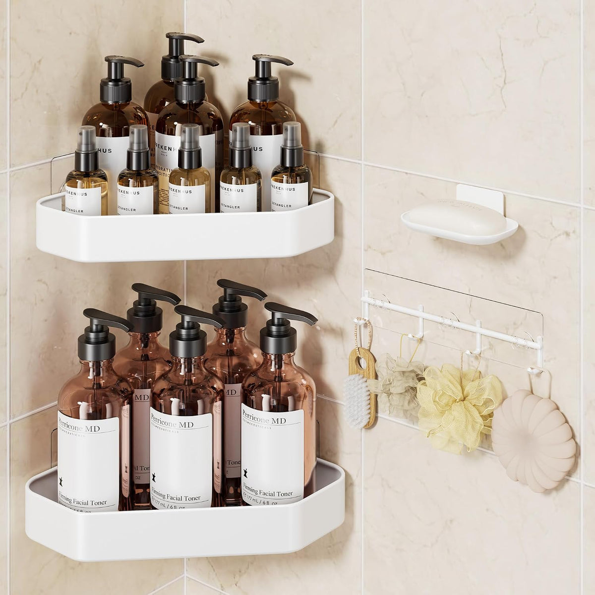 Veken Large Capacity Corner Shower Caddy 6-Pack, Advanced Rustproof Design