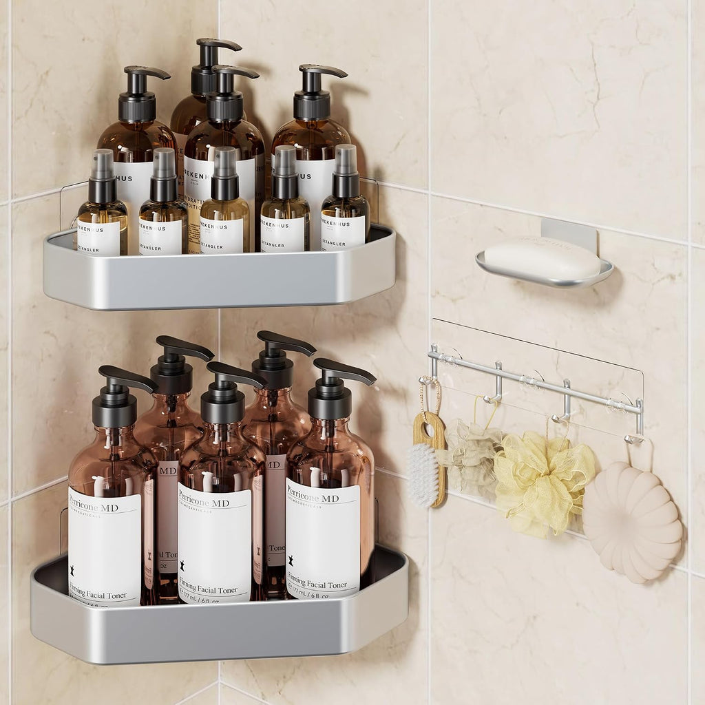 Veken Large Capacity Corner Shower Caddy 6-Pack, Advanced Rustproof Design